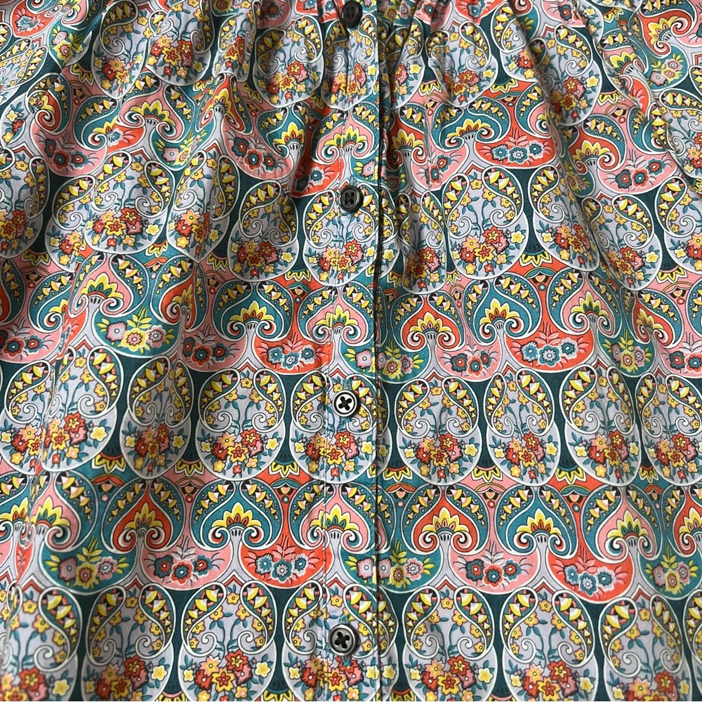 J. Crew Tie-Waist Organic Cotton Top in Liberty Giorgia Duke - Picture 5 of 10